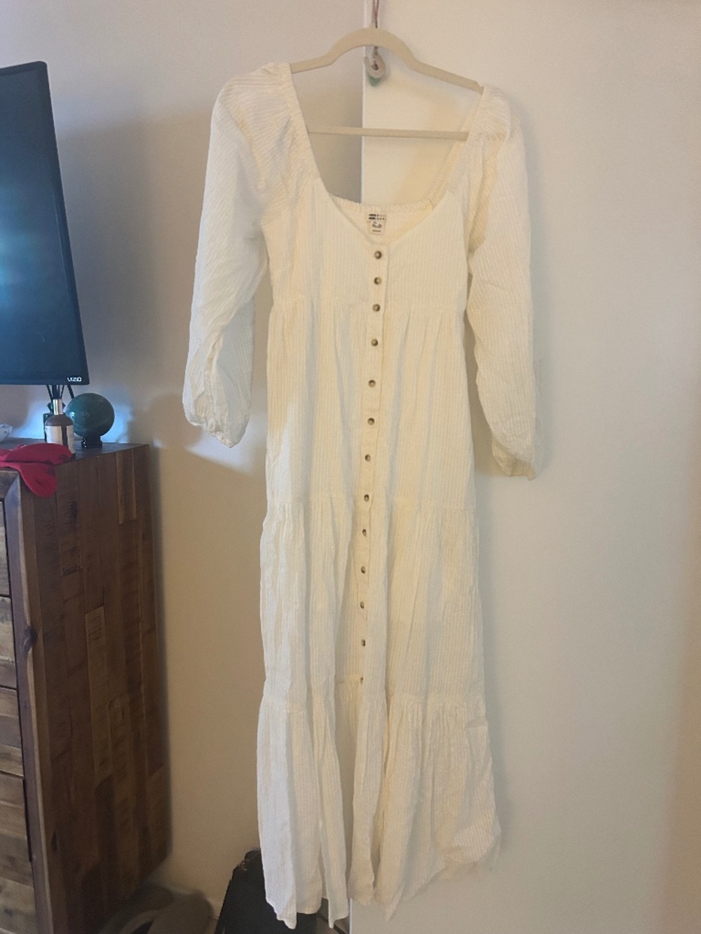 Billabong Starry Skies White Seersucker Maxi Dress